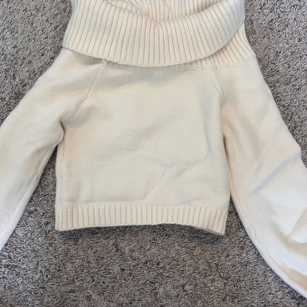 Cream Turtleneck Sweater
